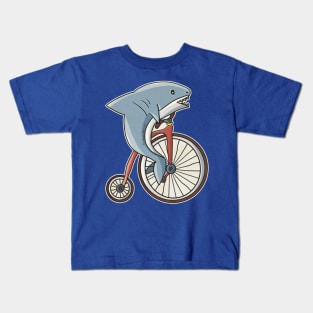 Shark On A Bike Kids T-Shirt